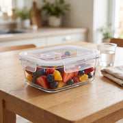 Rectangular Glass Food Container with Locking Lid
