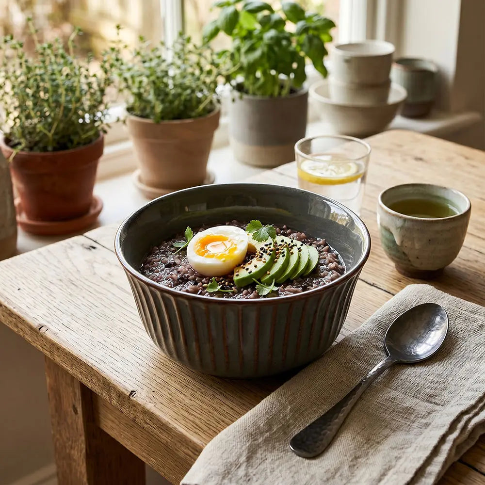 Ribbed Ceramic Dining Bowl