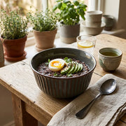 Ribbed Ceramic Dining Bowl