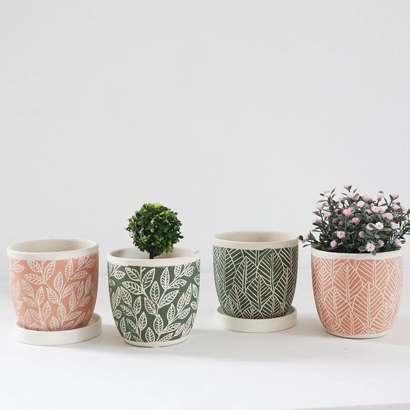 FLORAL FANTASY CEMENT POT