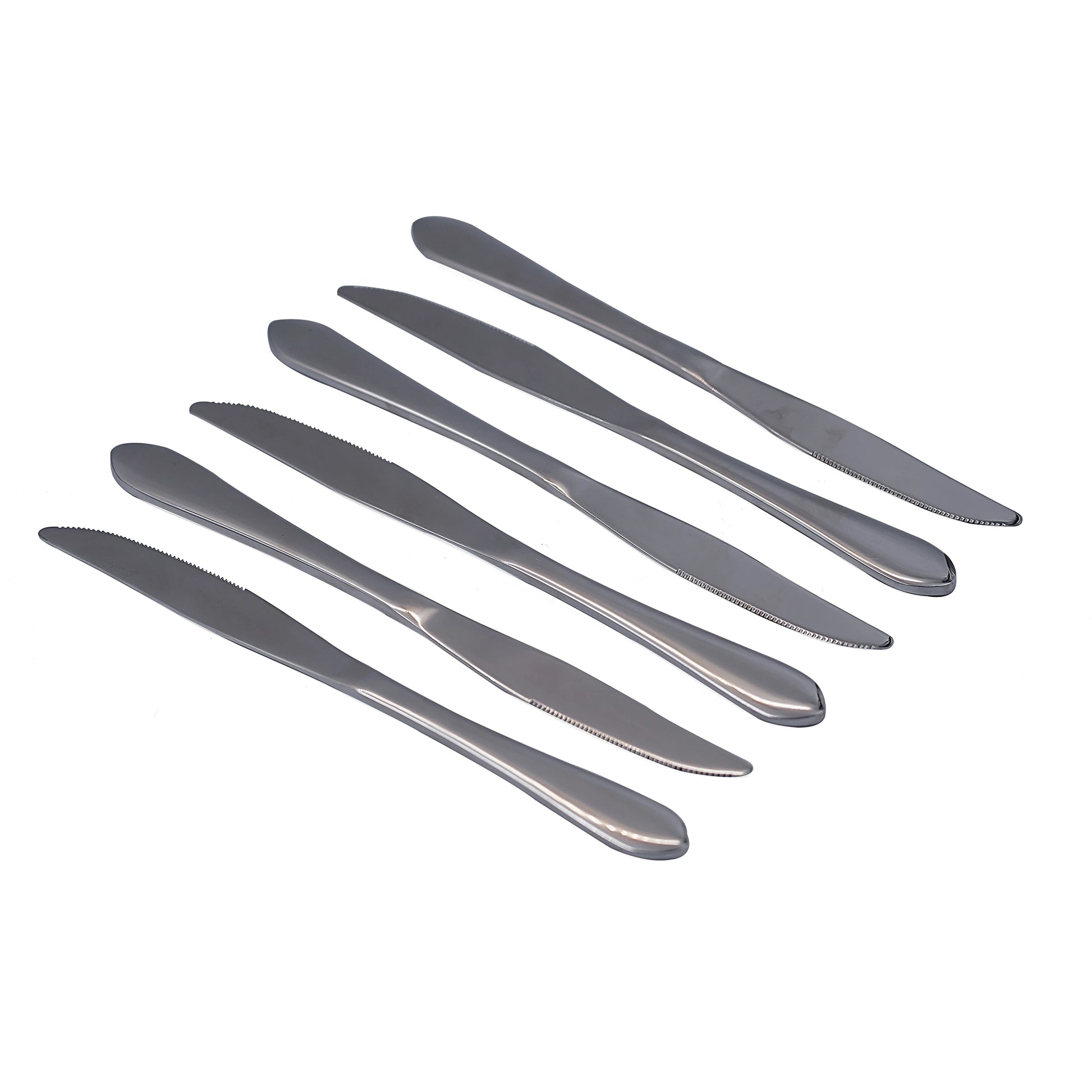 STAINLESS STEEL DINNER KNIFE SET – 6 PIECES | ESSENTIAL TABLE KNIFE SET