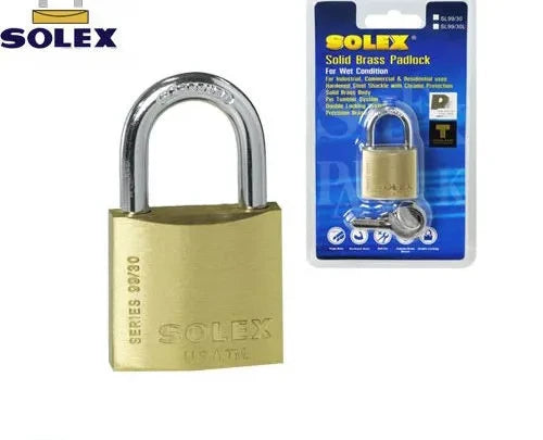45MM SOLEX HEAVY-DUTY BRASS PADLOCK WITH KEYS
