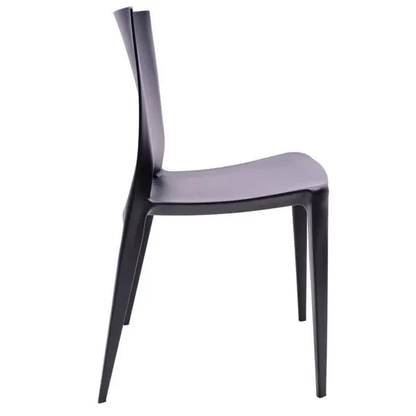 PLASTIC BLACK SQUARE DINING CHAIR