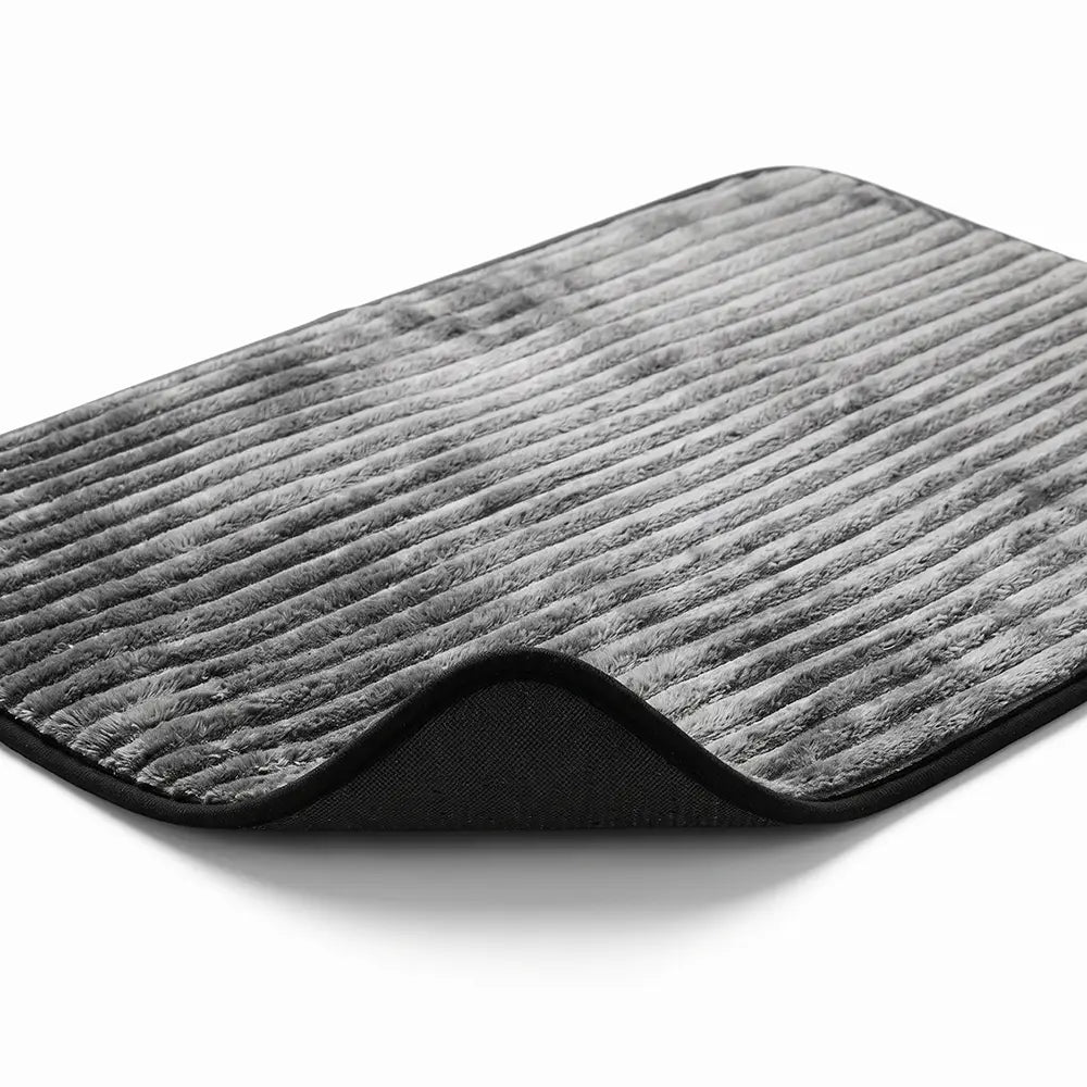 Soft Ribbed Plush Floor Mat