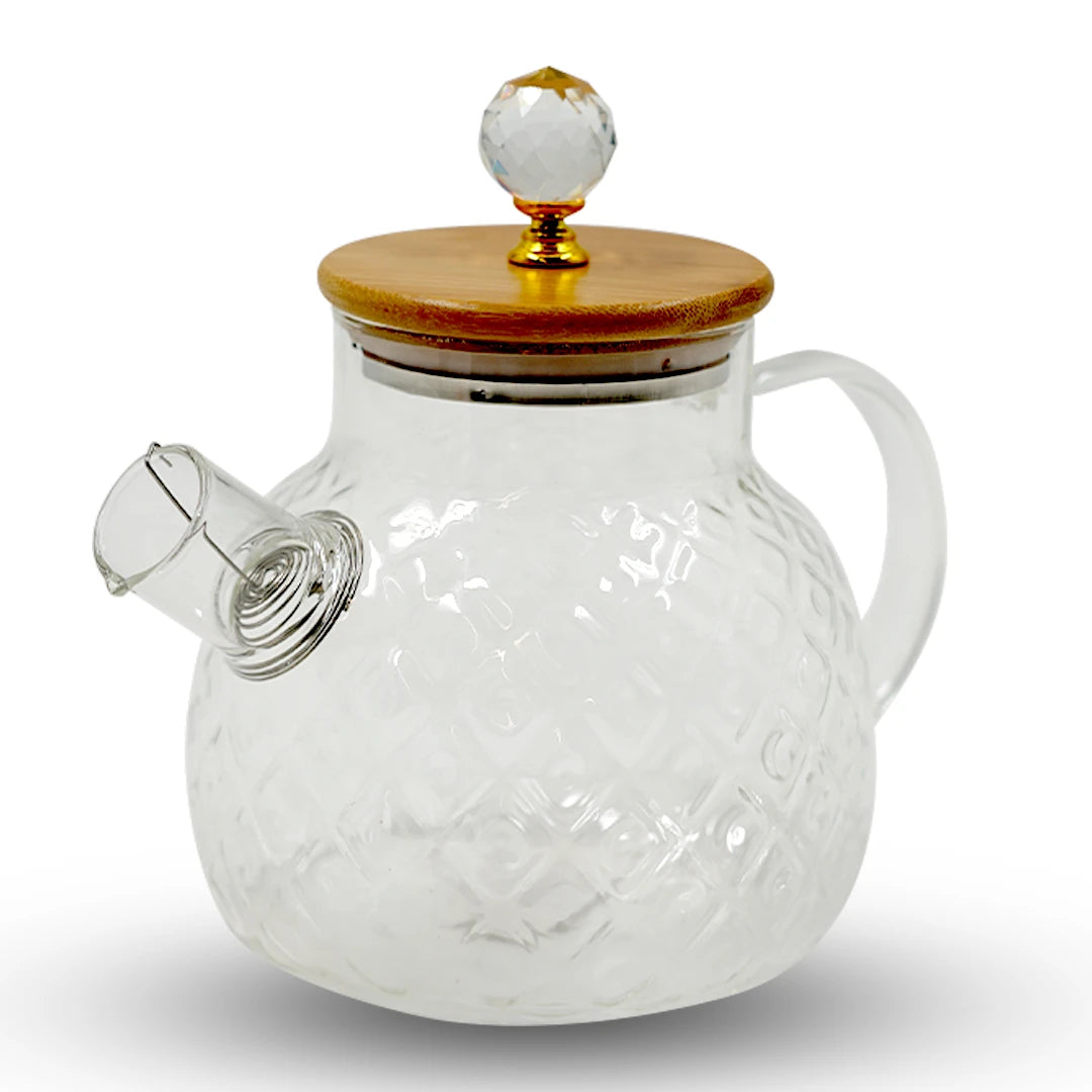 CRYSTAL CROWN GLASS BEVERAGE JAR