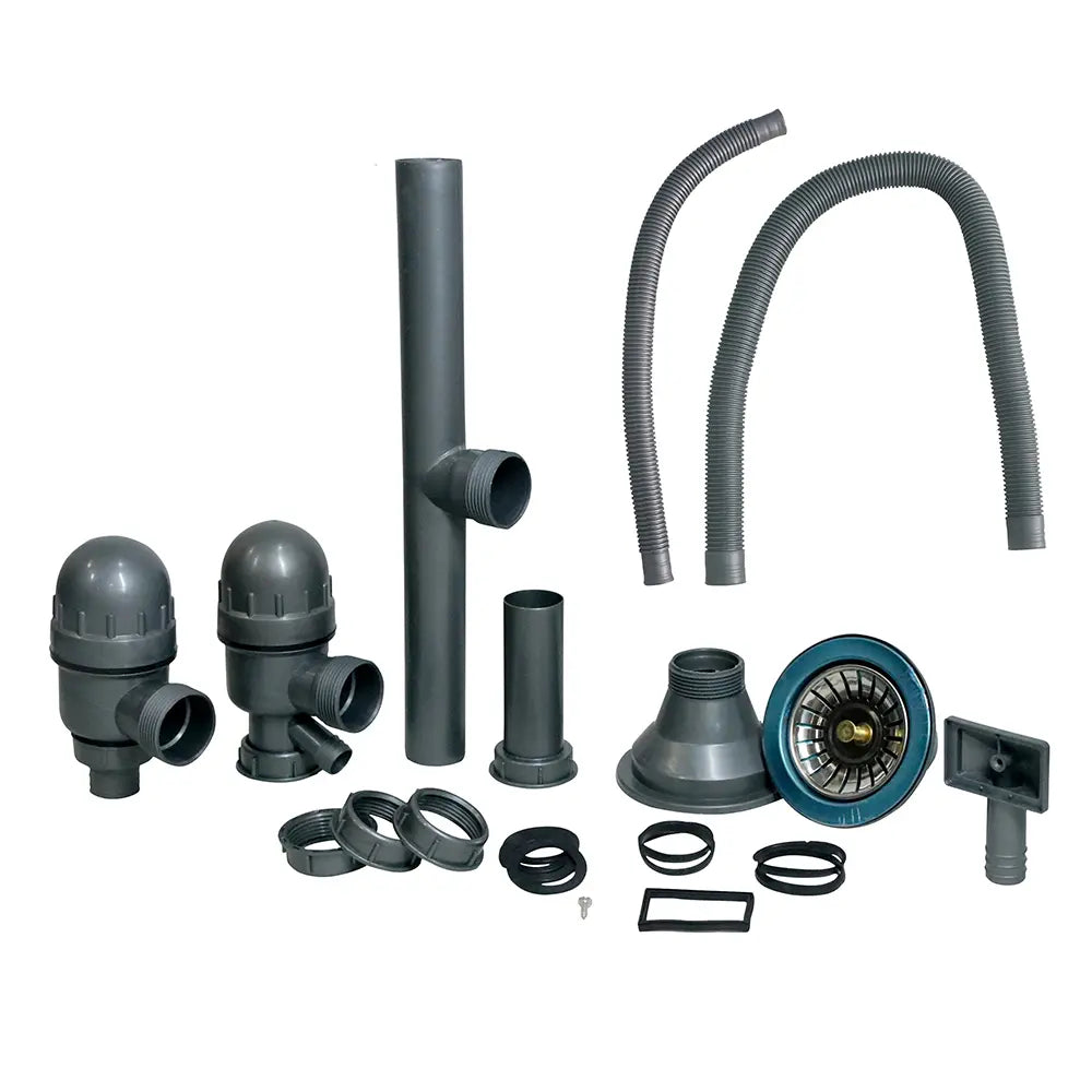 Stainless Steel Double Sink Drain Pipe Set