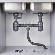 Stainless Steel Double Sink Drain Pipe Set