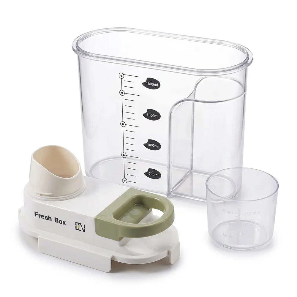 Storage Dispenser with Measuring Cup