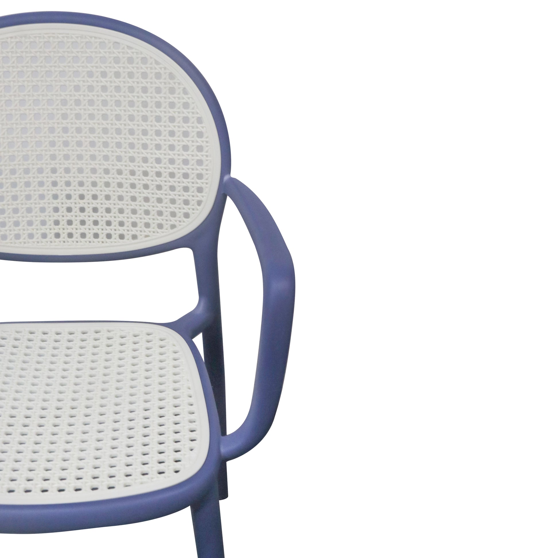 MODERN RATTAN - STYLE PLASTIC DINING CHAIR-BLUE