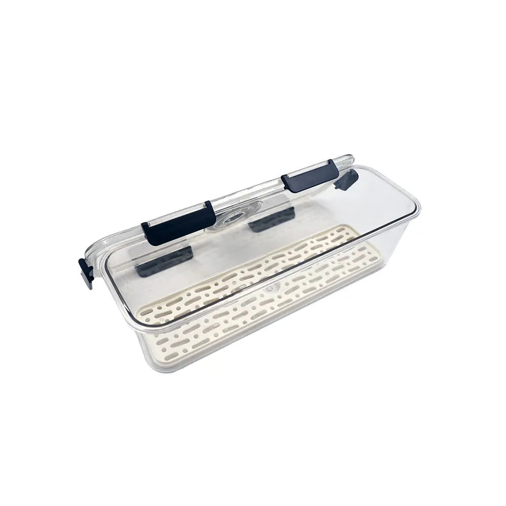 Transparent Food Storage Container with Drain Tray