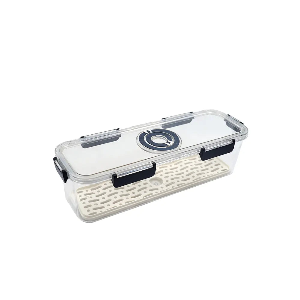Transparent Food Storage Container with Drain Tray
