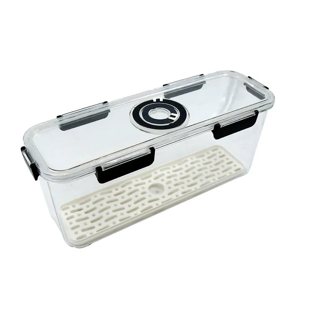Transparent Food Storage Container with Drain Tray