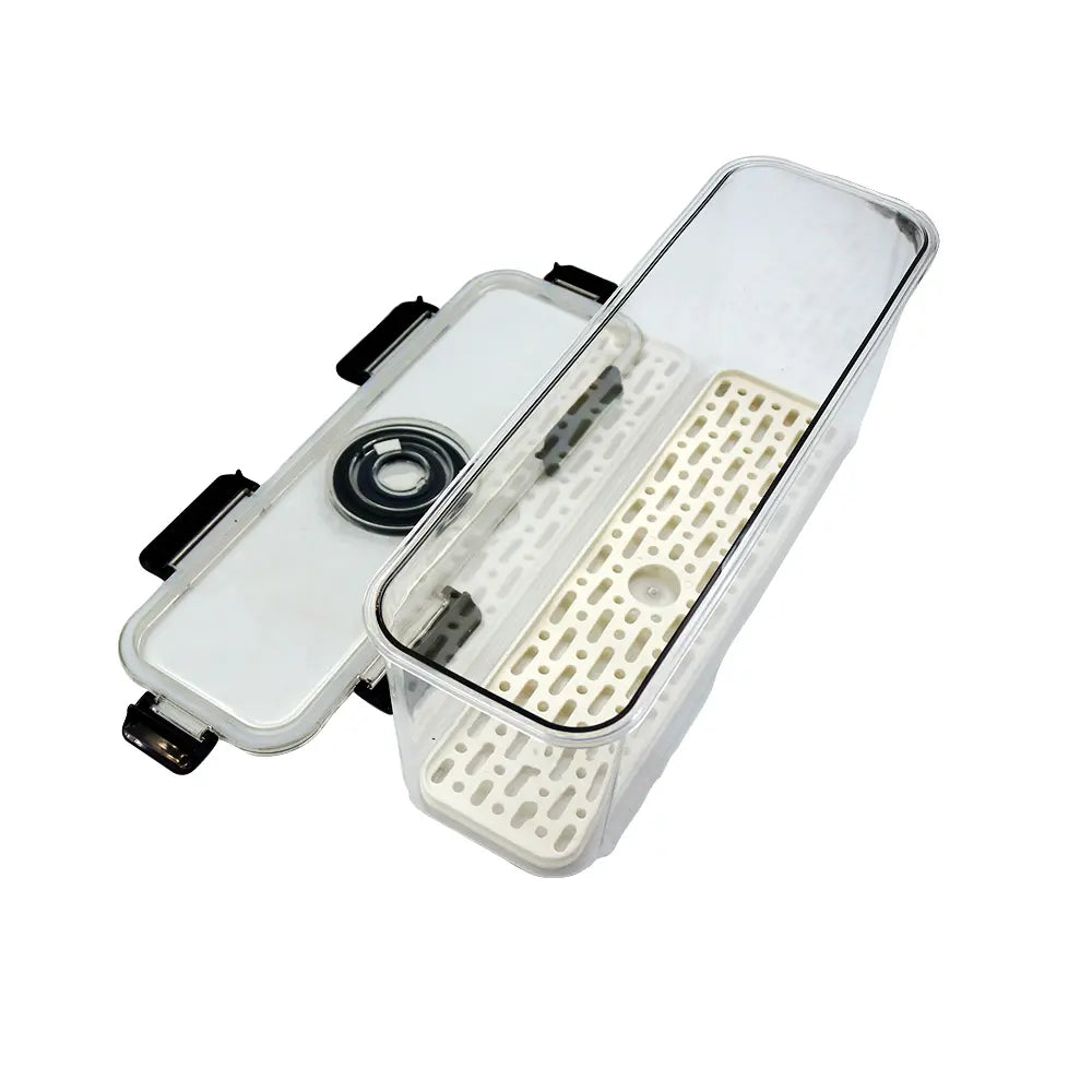 Transparent Food Storage Container with Drain Tray