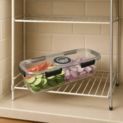 Transparent Food Storage Container with Drain Tray