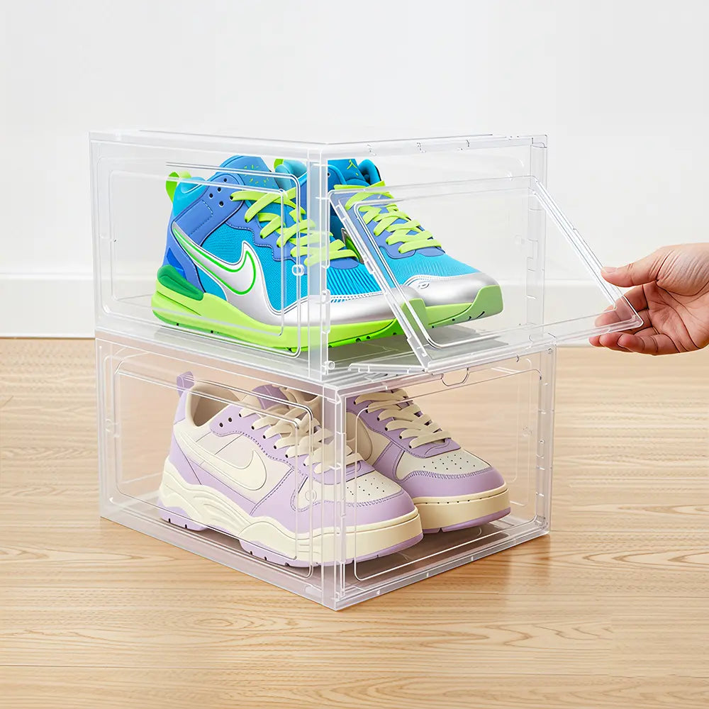  Transparent Space-Saving Shoe Organizer Box