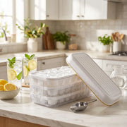 Transparent Ice Cube Tray Storage Box with Lid