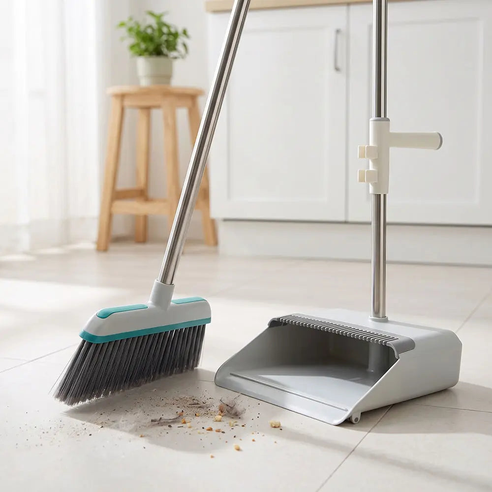 Upright Sweep Broom and Dustpan Set