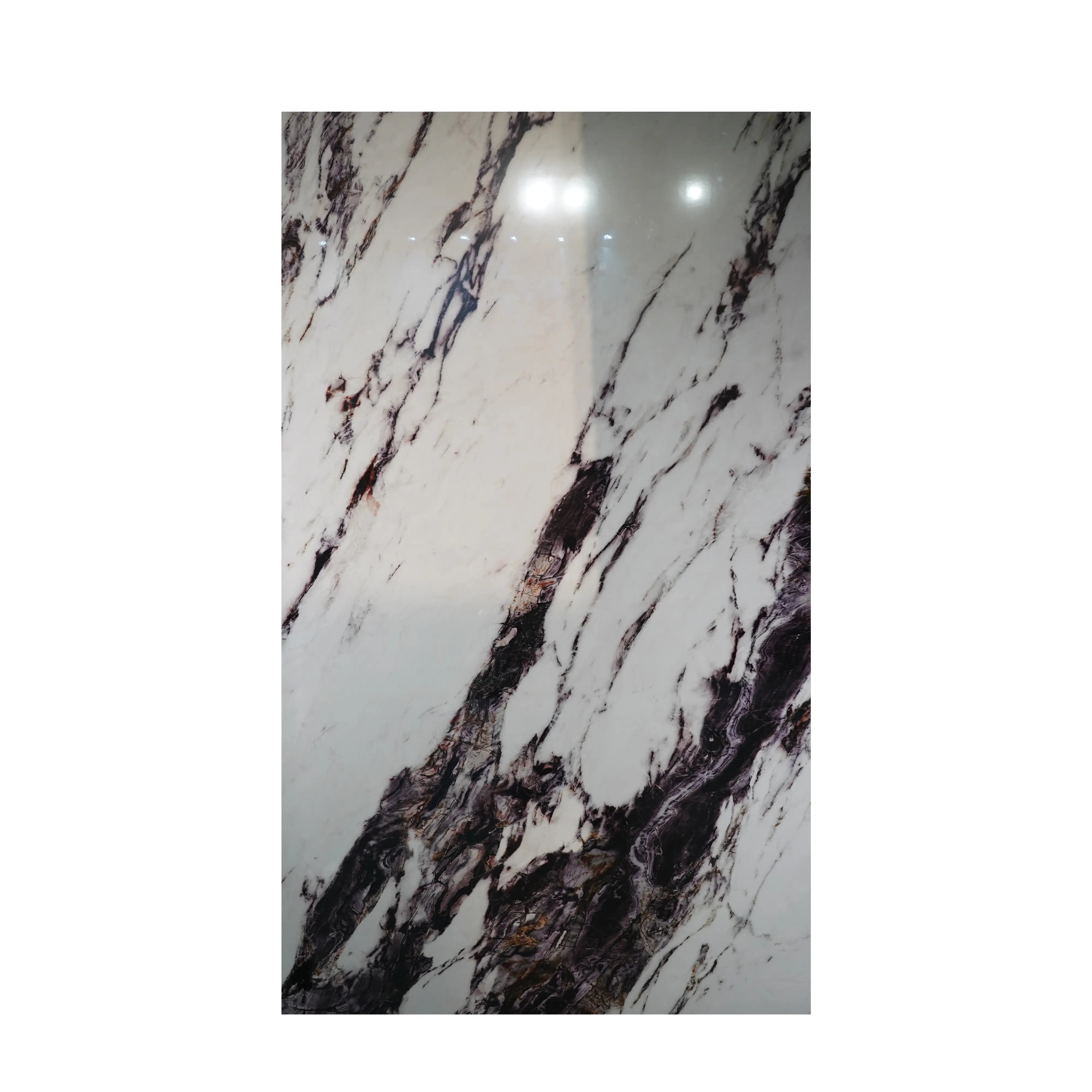 UV High Gloss Black Vein Marble Sheet Wall Panel