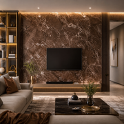 UV High Gloss Brown Stone Marble Wall Panel