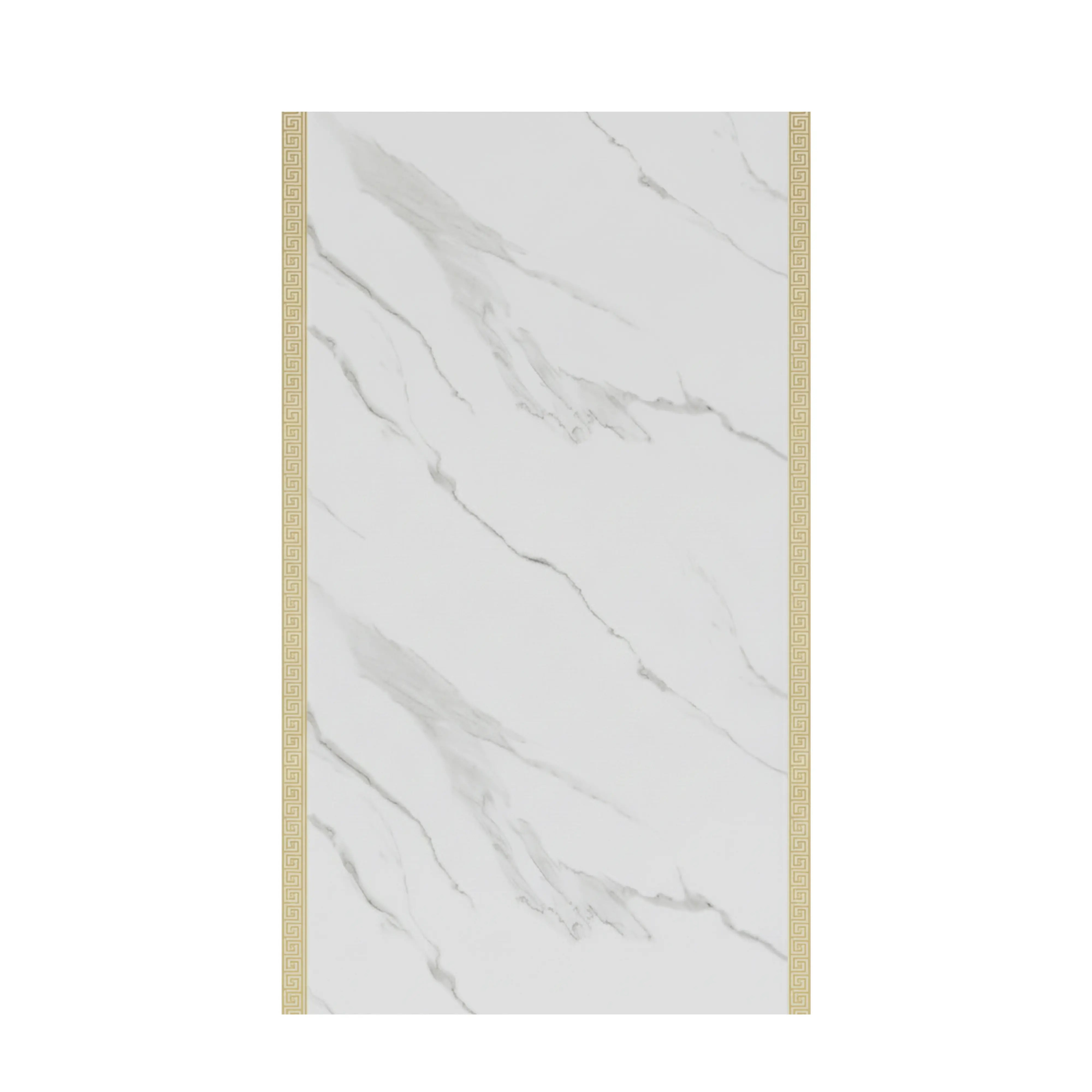 UV High Gloss White Marble Gold Border Wall Panel