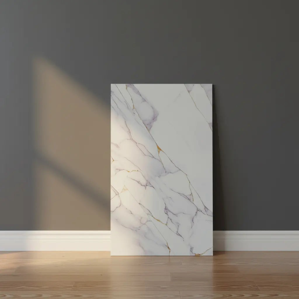UV High Gloss White Marble Gold Vein Wall Panel