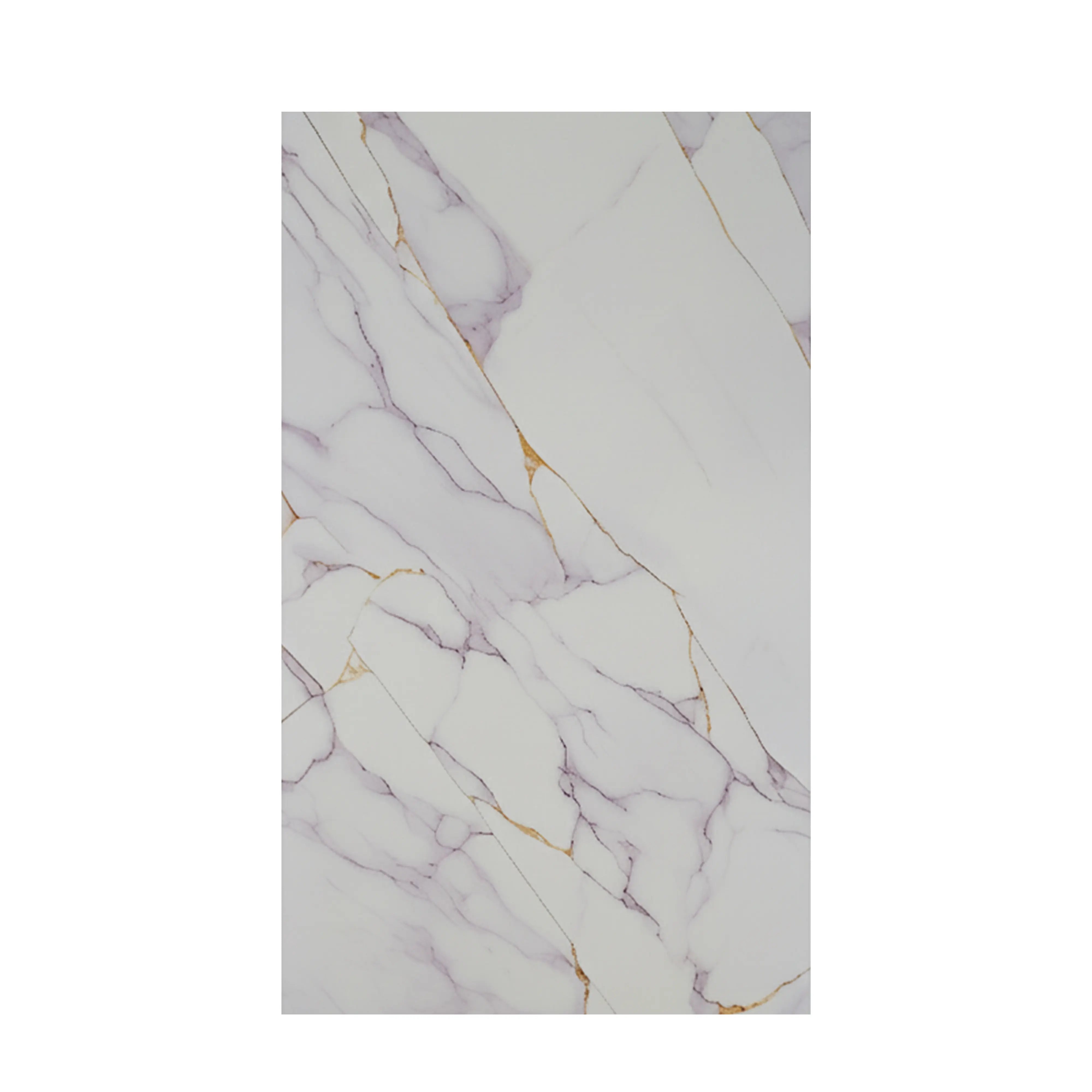 UV High Gloss White Marble Gold Vein Wall Panel