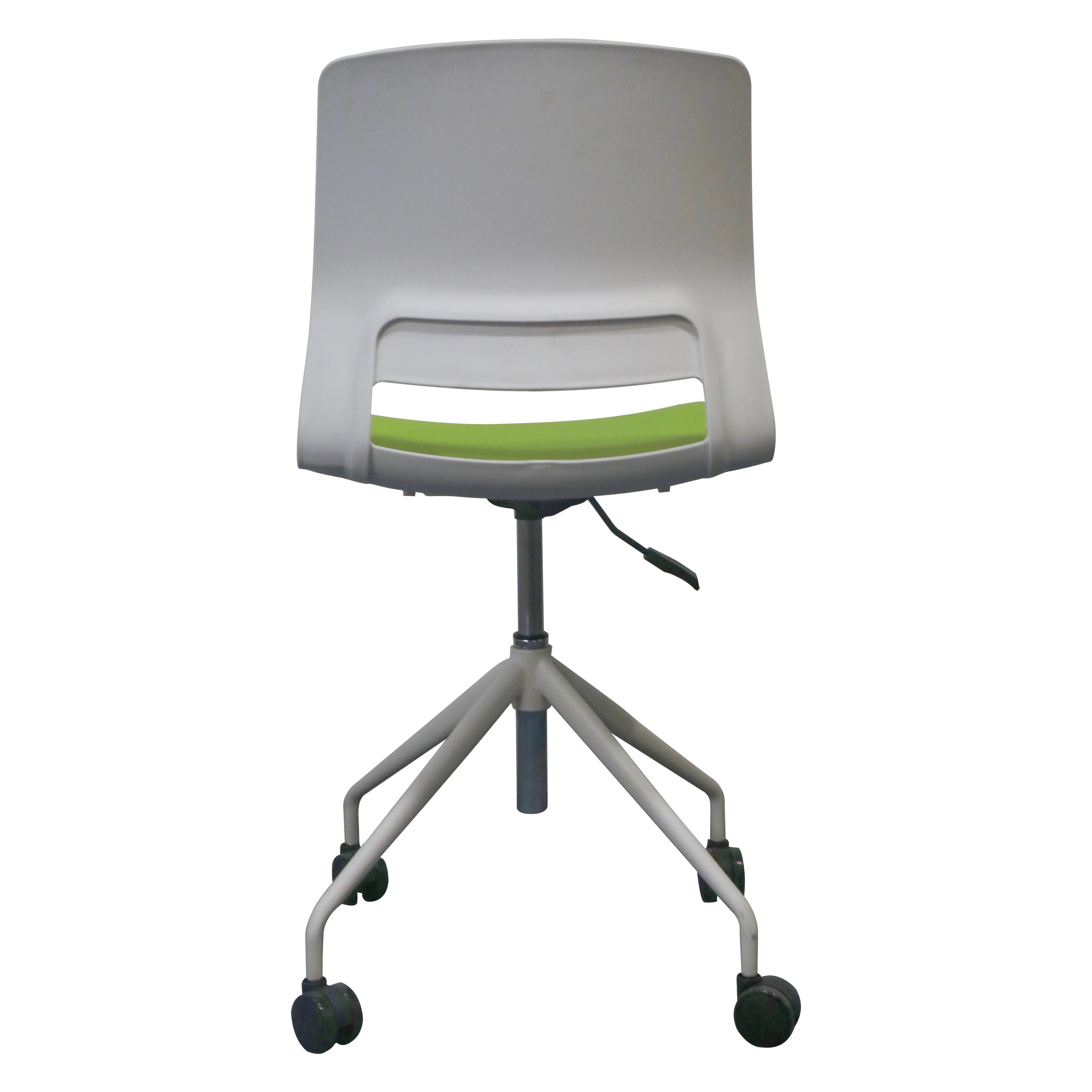 SWIVEL CHAIR WITH CUSHIONED SEAT AND FLEXIBLE BACKREST