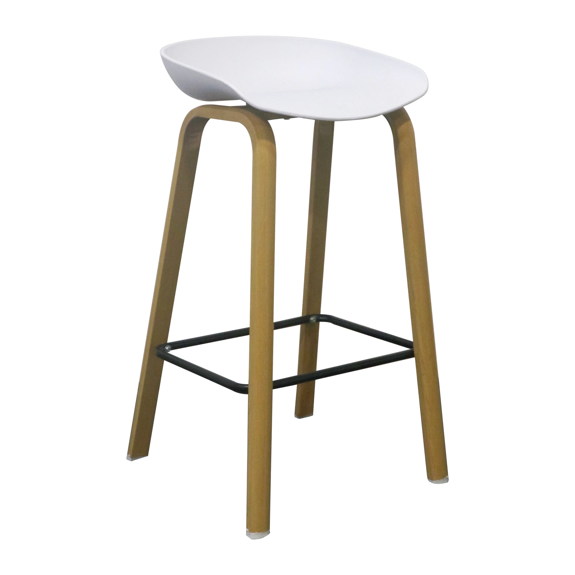 EQUINOX WHITE COUNTER BAR STOOL WITH LOW BACK