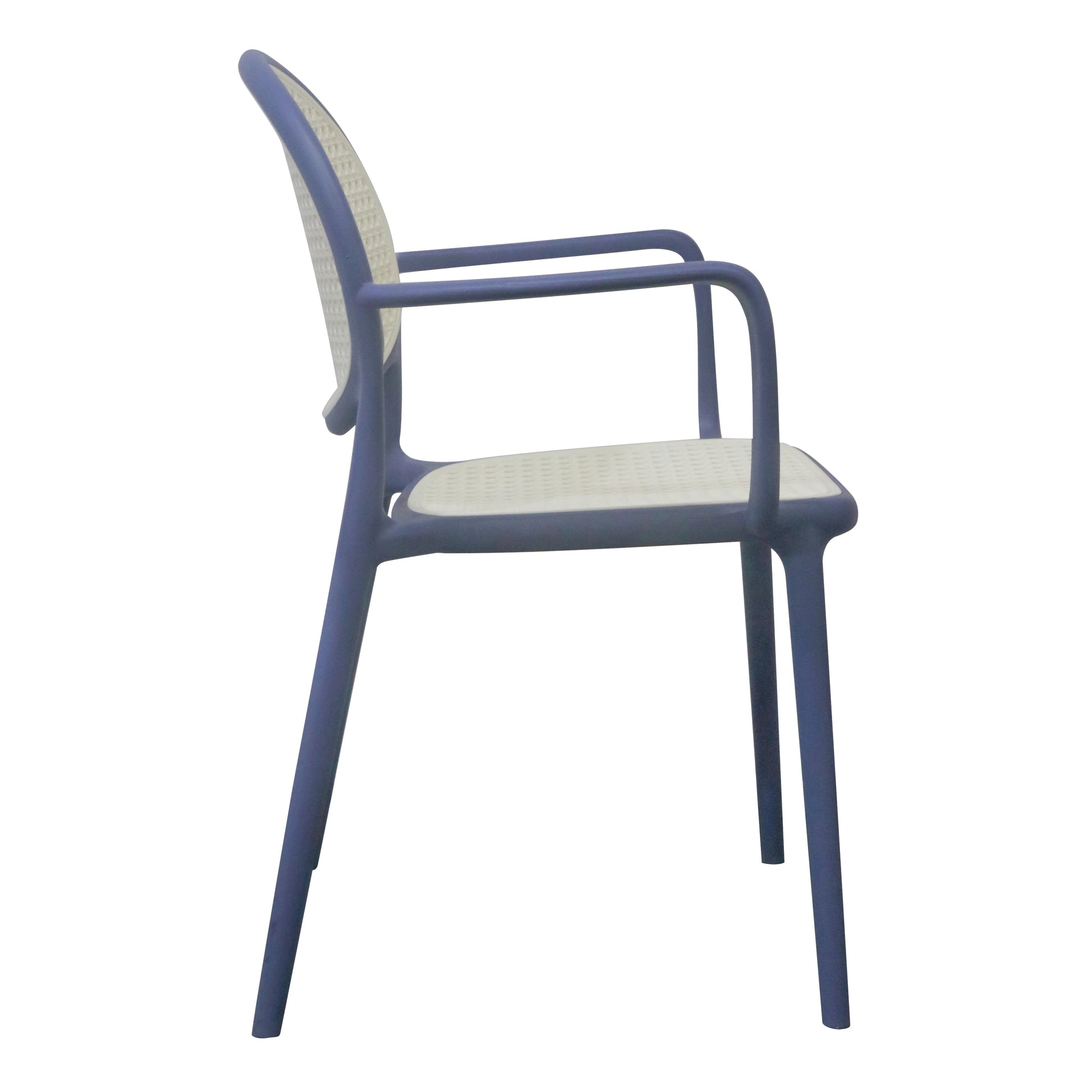 MODERN RATTAN - STYLE PLASTIC DINING CHAIR-BLUE