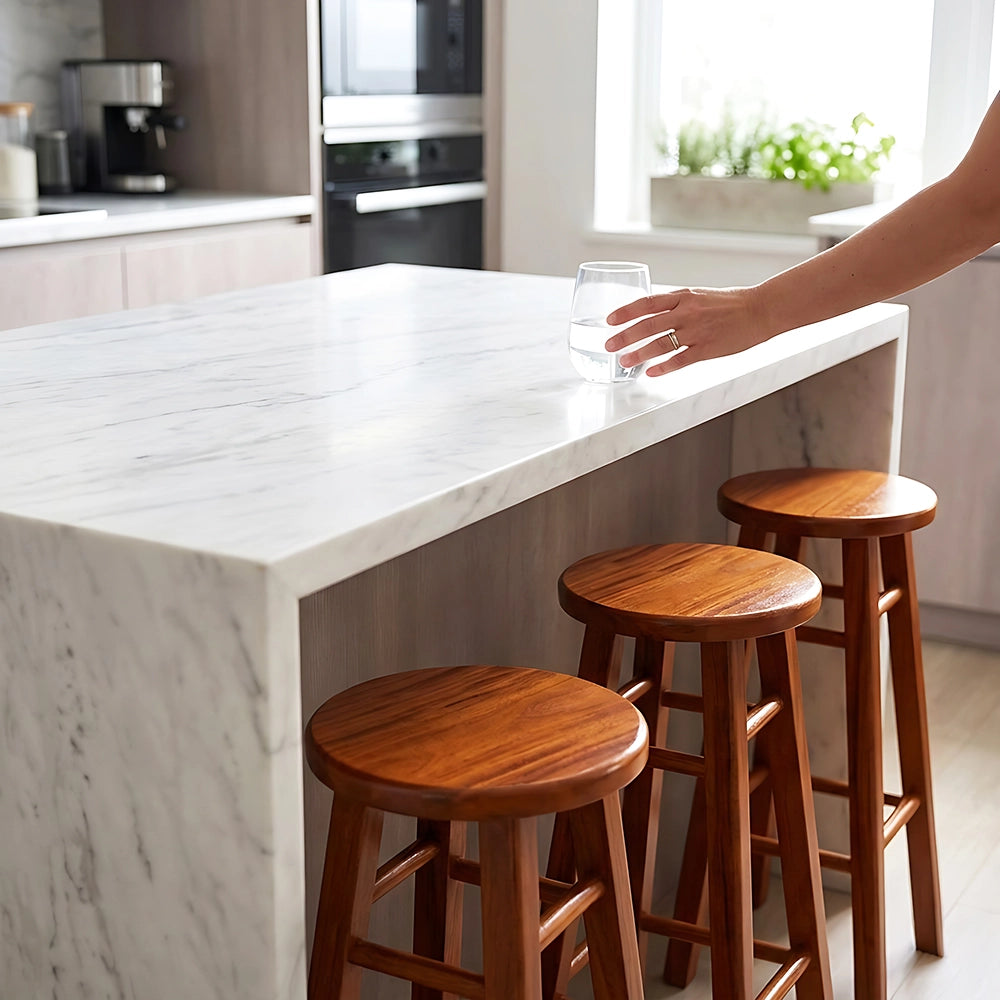 Modern Wooden Bar Stool - Mahogany