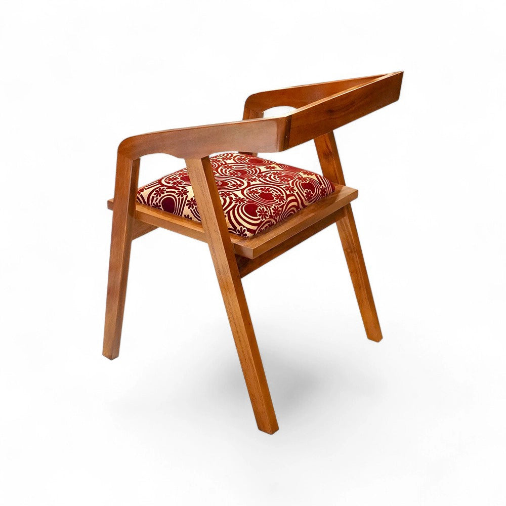 Modern Wooden Arm Chair with Cushion Seat