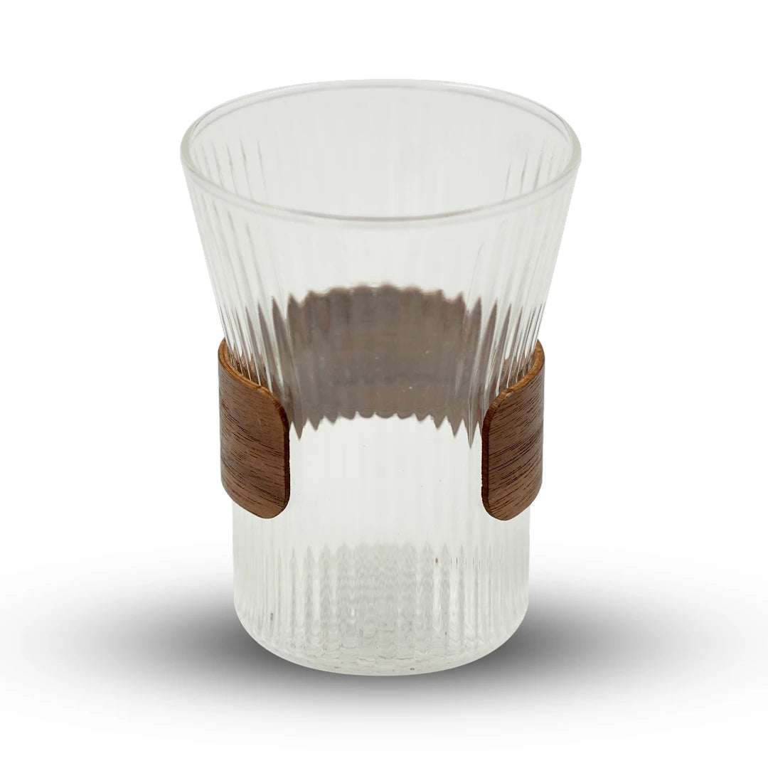OAK WRAP RIBBED GLASS TUMBLER