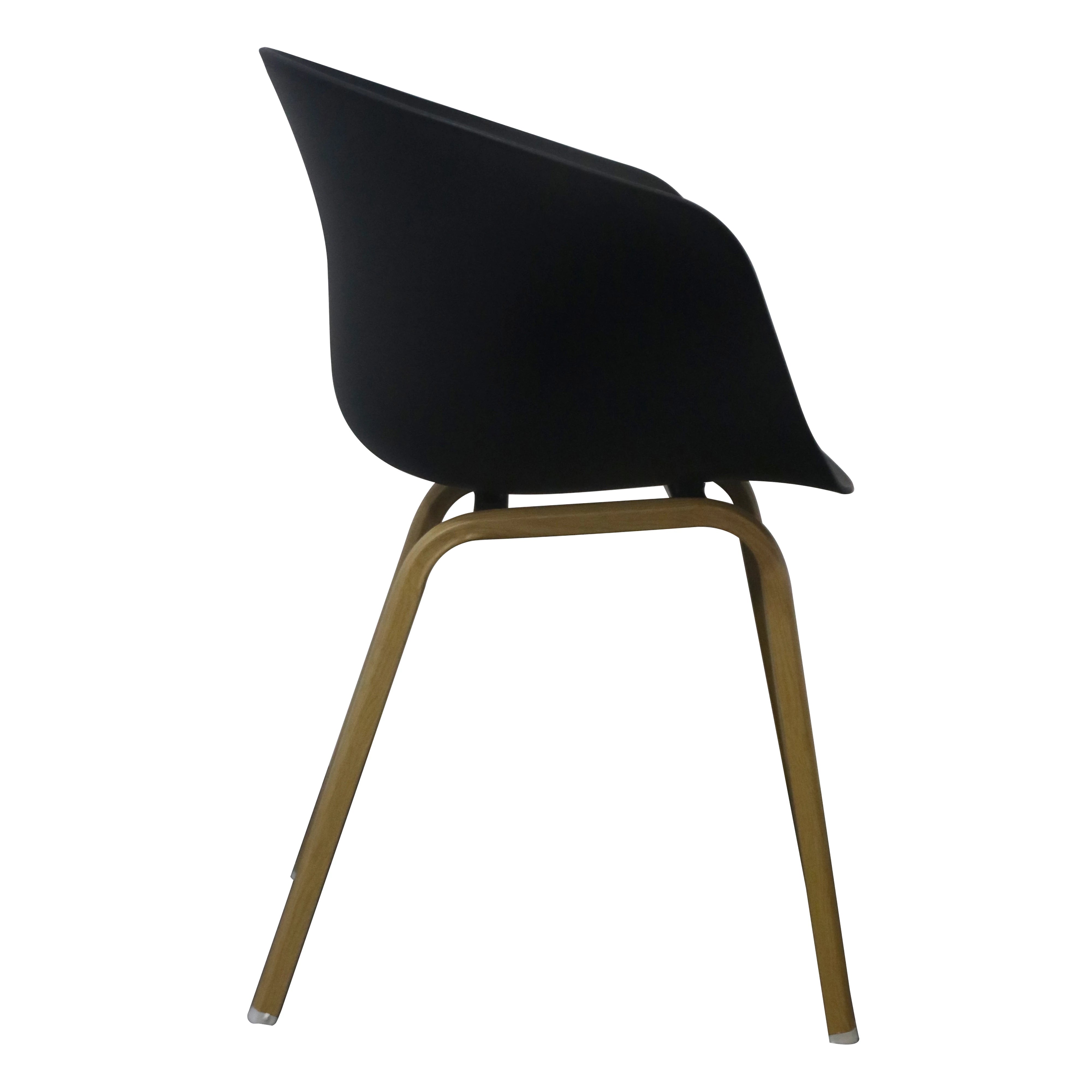 CURVED DESIGN BLACK PLASTIC DINING CHAIR