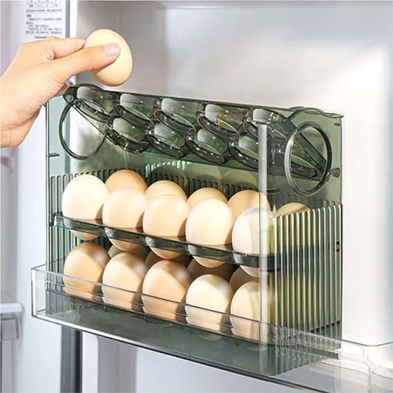 GREEN FRIDGE EGG STORAGE ORGANIZER