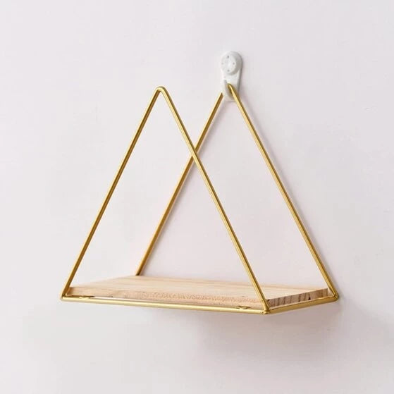 WALL SHELF TRAINGLE SHAPE GOLD