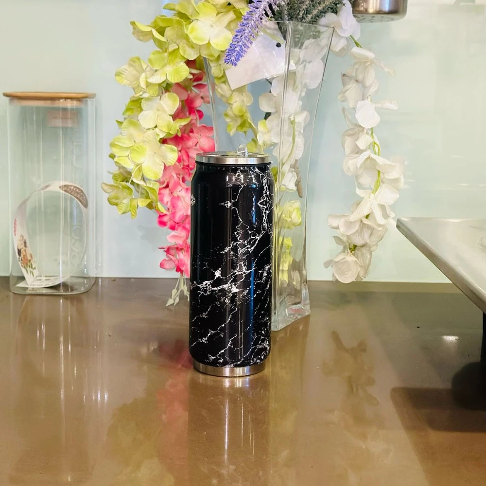 ELYSS MARBLE VACUUM TUMBLER - BLACK