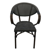 RATTAN WEAVE DINING CHAIR (ALUMINIUM)
