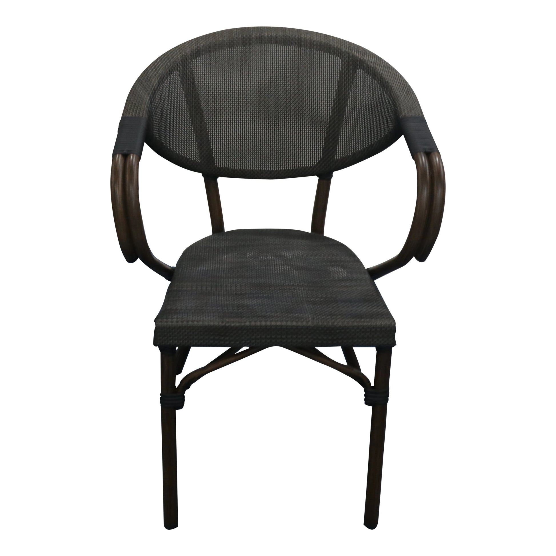 RATTAN WEAVE DINING CHAIR (ALUMINIUM)