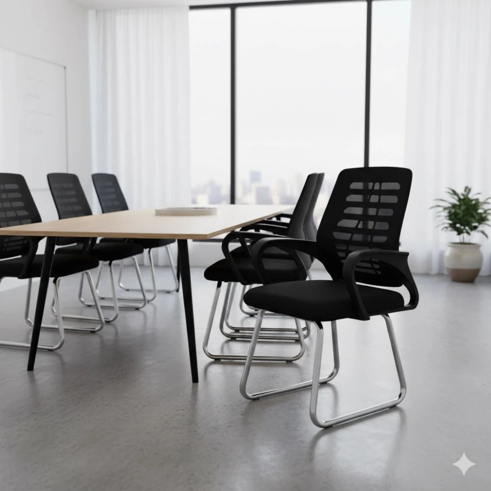 Modern Mid-Back Breathable Mesh Visitor Chair with Armrests