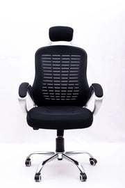 BLACK MESH HIGH BACK EXECUTIVE OFFICE CHAIR WITH NECK SUPPORT