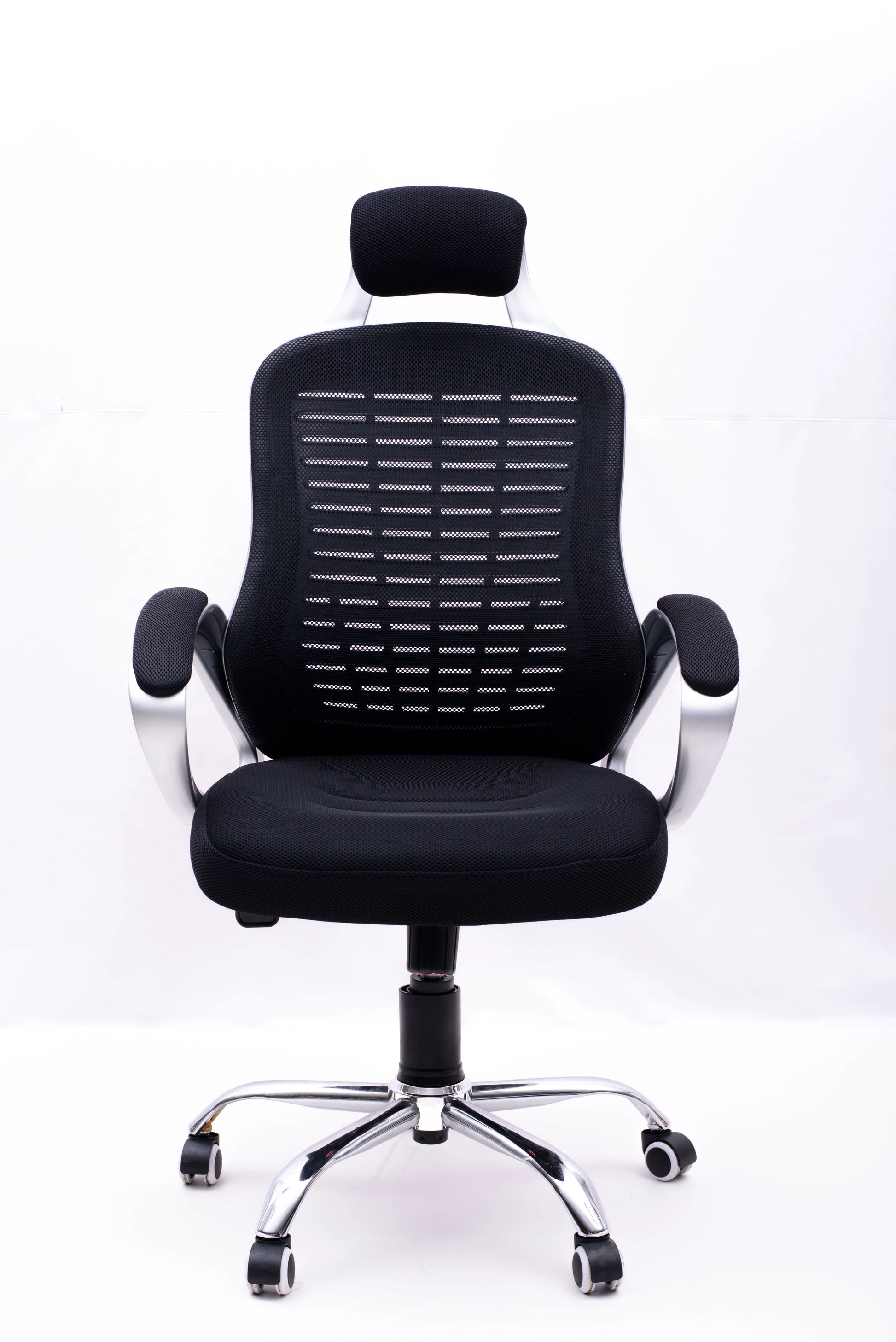 BLACK MESH HIGH BACK EXECUTIVE OFFICE CHAIR WITH NECK SUPPORT