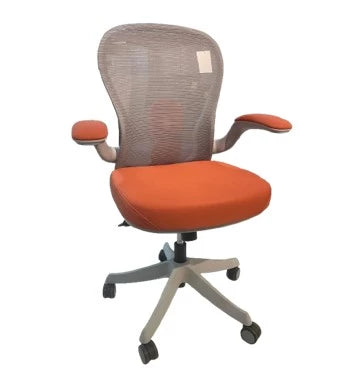 ORANGE WAVE MESH OFFICE CHAIR WITH ADJUSTABLE ARMREST