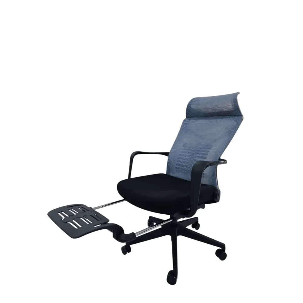 BlueWave Mesh Ergonomic Executive Office Chair with Foldable Footrest